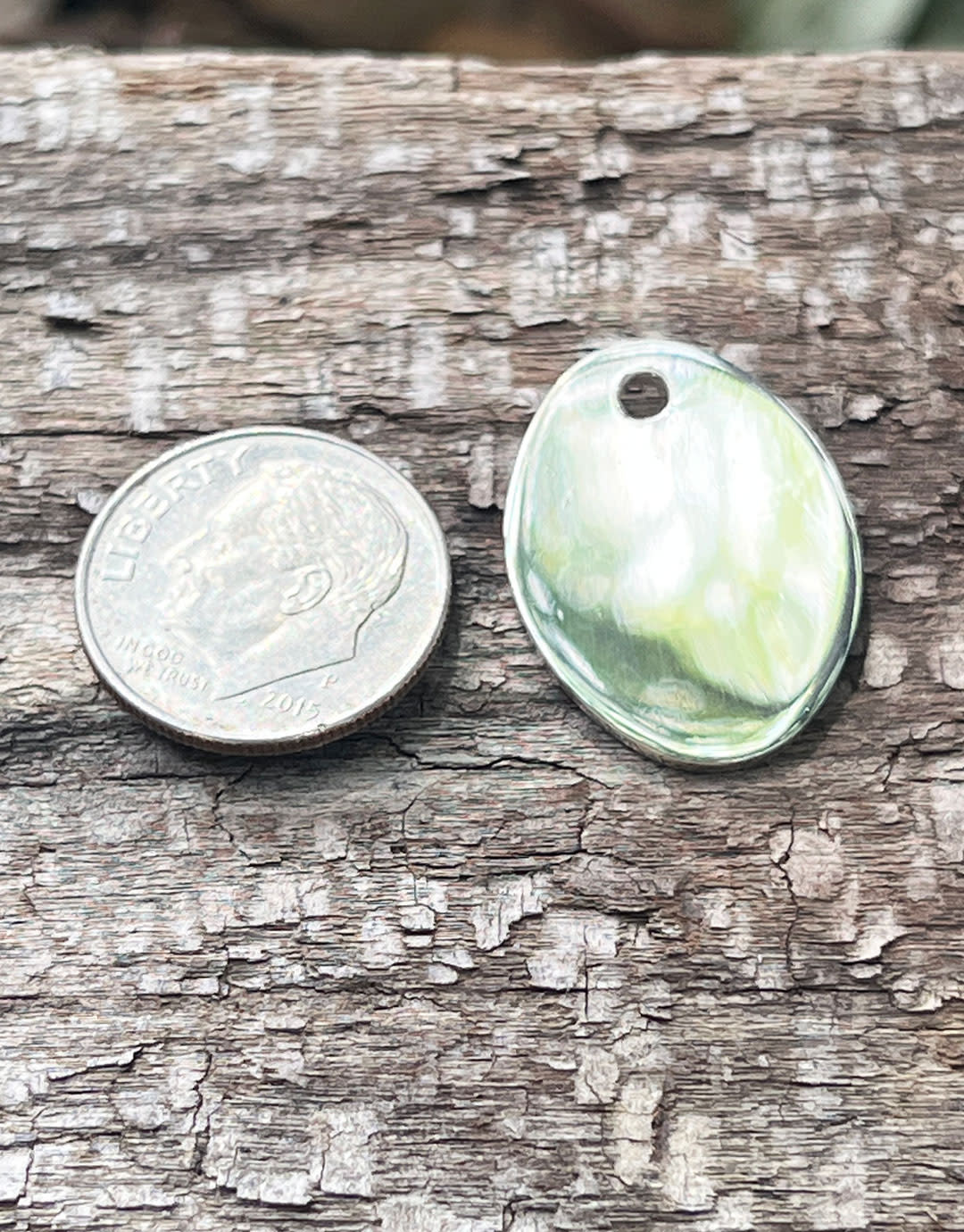 208S-53 = Sterling Oval Tag 17x23mm with Hole - High Polish