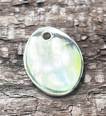 208S-53 = Sterling Oval Tag 17x23mm with Hole - High Polish