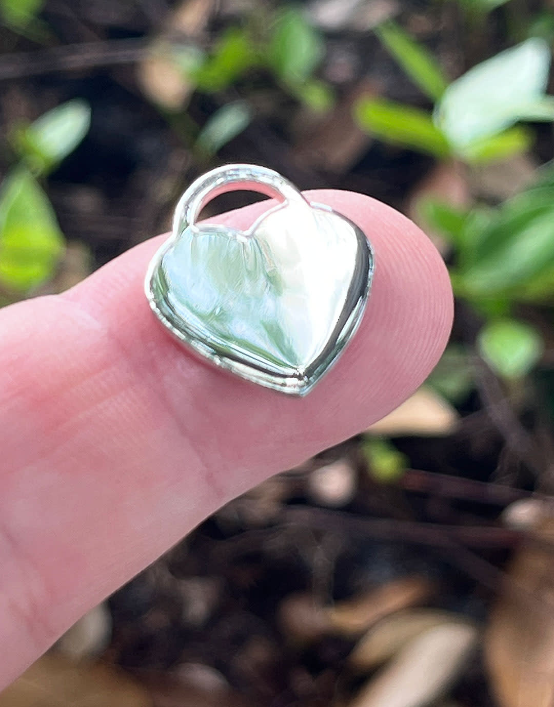 208S-54 = Sterling Heart Tag 17x19mm with Hole - High Polish