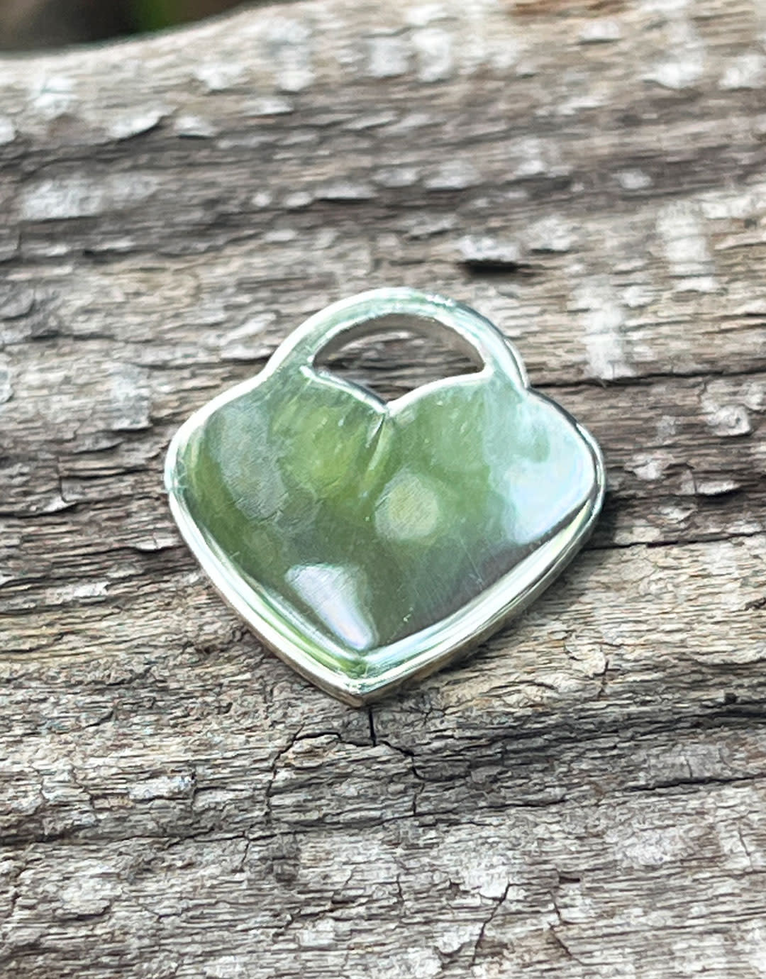 208S-54 = Sterling Heart Tag 17x19mm with Hole - High Polish