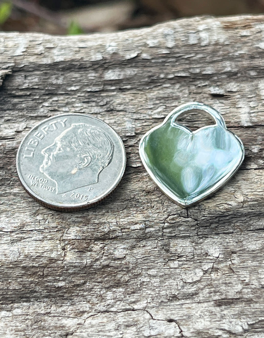 208S-54 = Sterling Heart Tag 17x19mm with Hole - High Polish