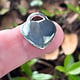 208S-55 = Sterling Heart Tag 20x23mm with Hole - High Polish