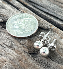917S-05 = 5mm Ball Earrings Sterling Silver (1 pair with backs)