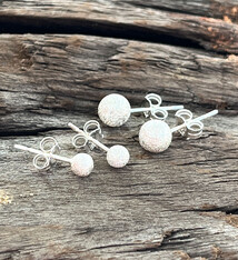 917S-16 = 6mm Stardust Ball Earrings Sterling Silver (1 pair with backs)