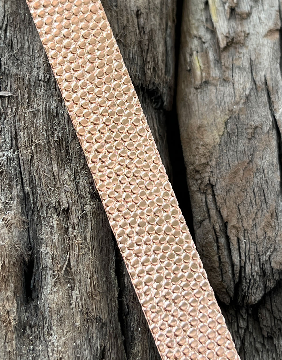 CSP303 = Patterned Copper Strips "Hammered 3" 6" x 1/2"  24ga (Pkg of 5)