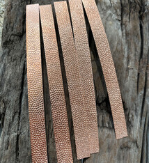 CSP303 = Patterned Copper Strips "Hammered 3" 6" x 1/2"  24ga (Pkg of 5)