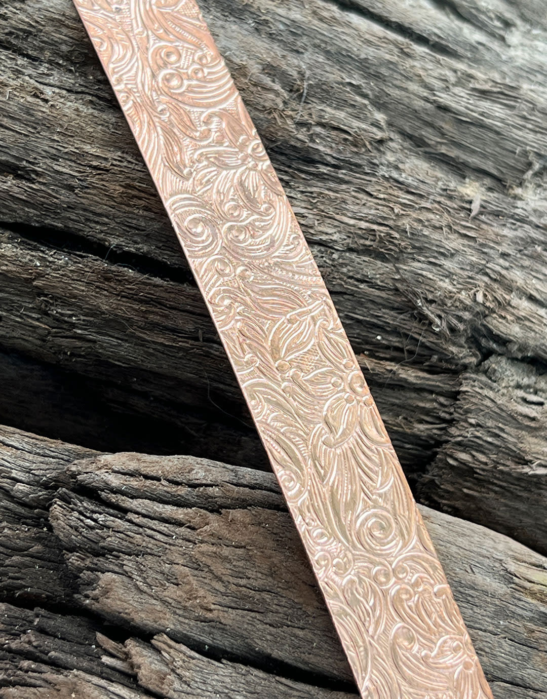 CSP345 = Patterned Copper Strips "Royal Floral" 6" x 1/2"  24ga (Pkg of 5)