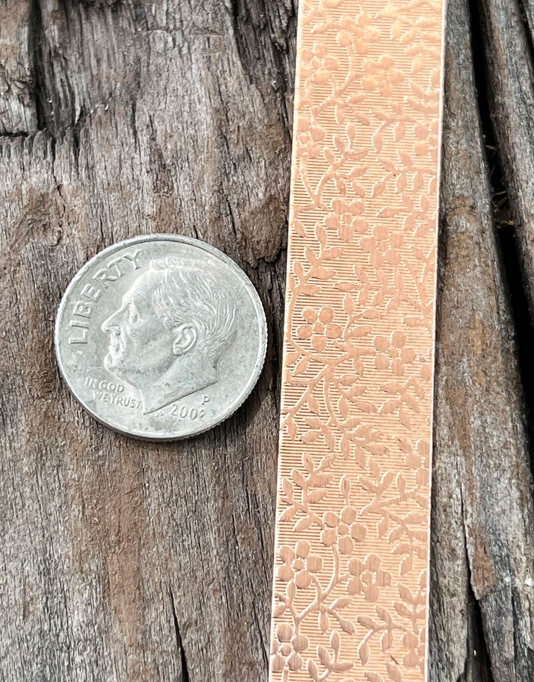 CSP347 = Pattern Copper Strips (Mini Floral) 6" x 1/2" 24ga (Pkg of 5)