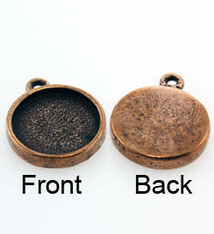 3000CP-03 = Round Pendant 1/2'' dia Copper Plated with Ring