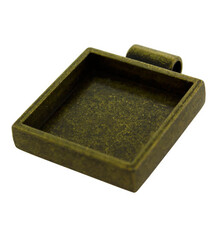 3000GC-42 = Square Pendant 1-1/8''x1-1/8'' ID Antique Gold Color