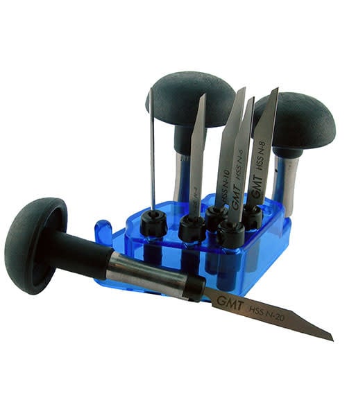 GRS GR2050 = GRS Graver Kit with 6 Gravers and 3 Graduated Quick Change Handles