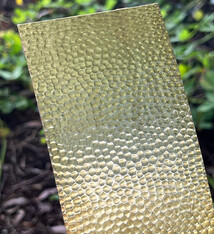 BSP200 "Hammered 0" Patterned Brass Sheet 2-1/2" Wide