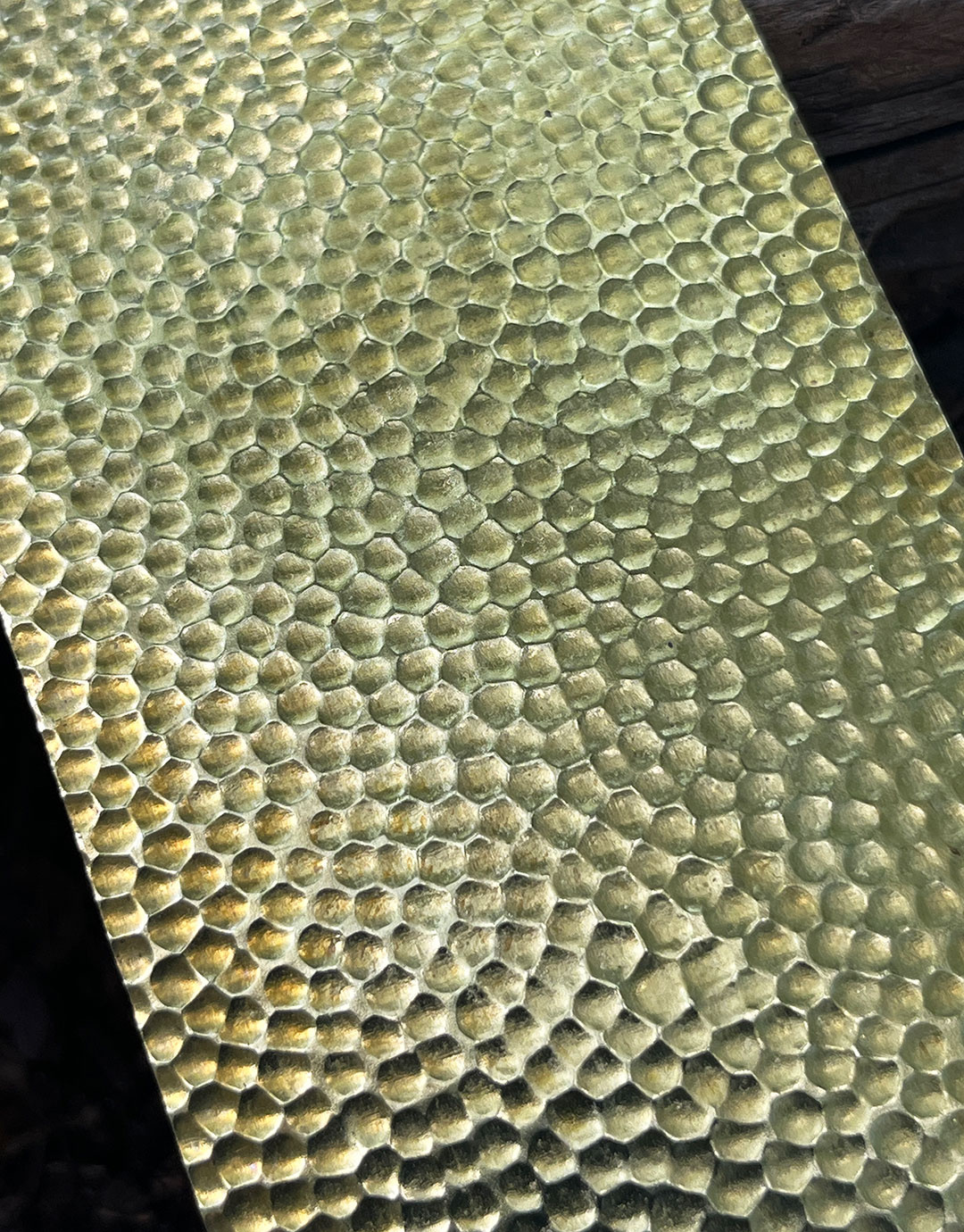 BSP201 "Hammered 1" Patterned Brass Sheet 2-1/2" Wide
