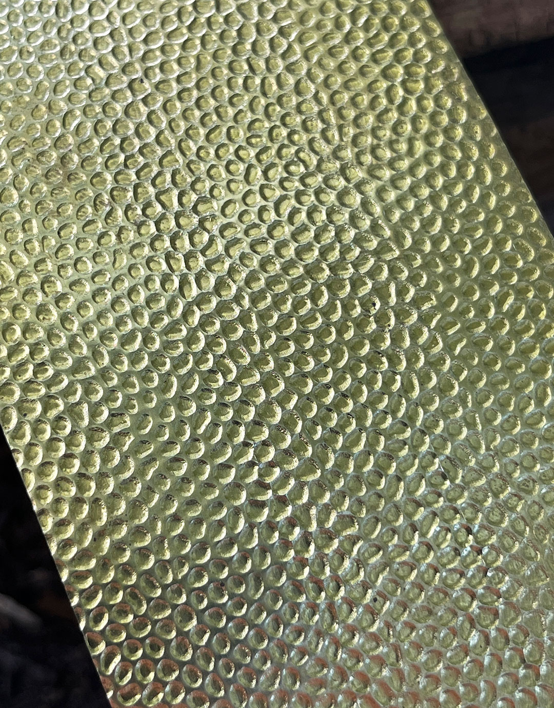 BSP202 "Hammered 2" Patterned Brass Sheet 2-1/2" Wide