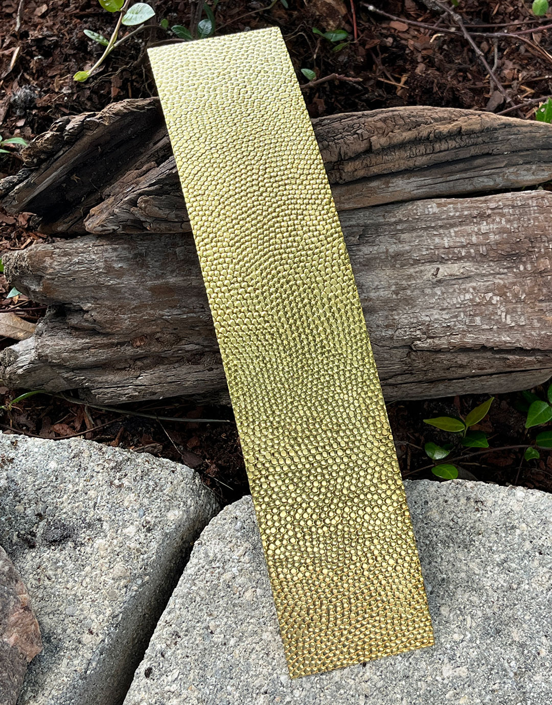 BSP204 "Hammered 4" Patterned Brass Sheet 2-1/2" Wide