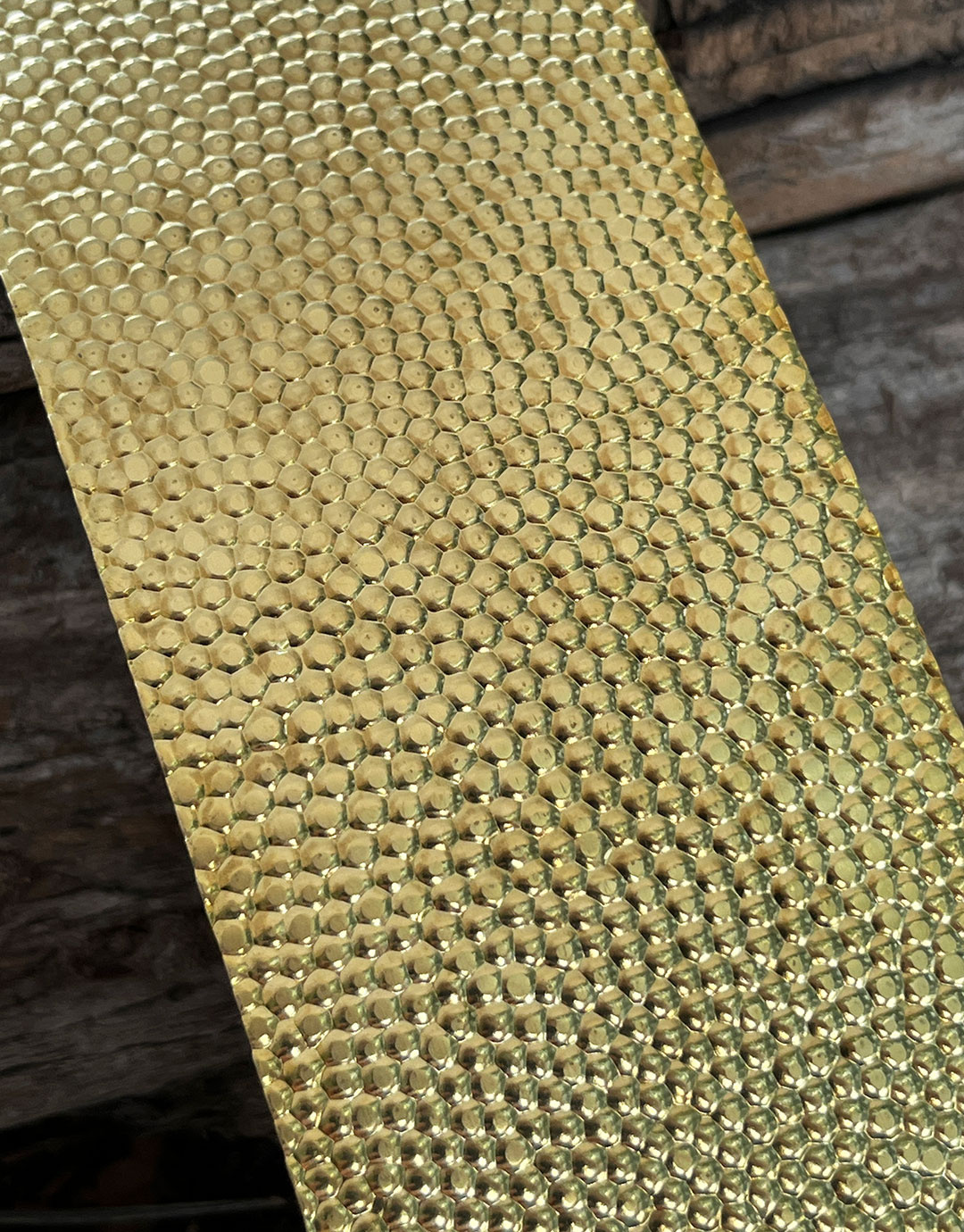 BSP204 "Hammered 4" Patterned Brass Sheet 2-1/2" Wide