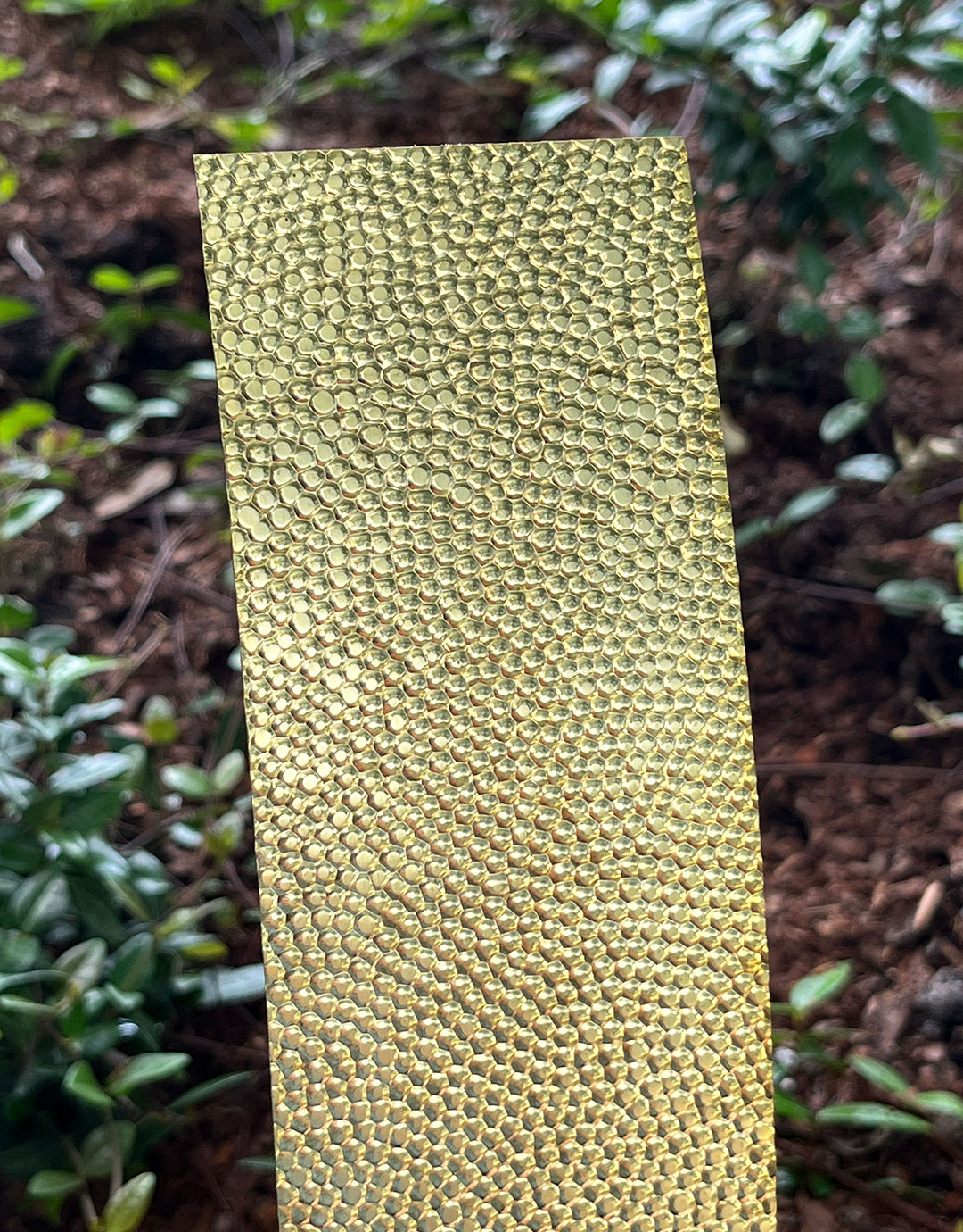 BSP204 "Hammered 4" Patterned Brass Sheet 2-1/2" Wide