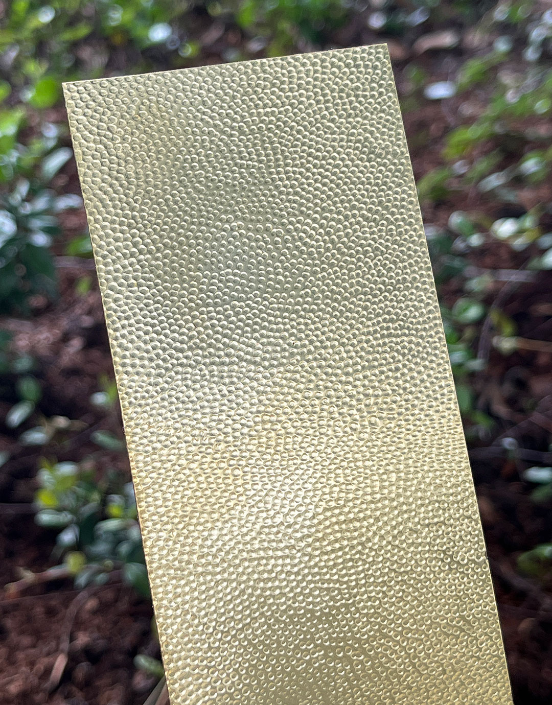 BSP205 "Hammered 5" Patterned Brass Sheet 2-1/2" Wide