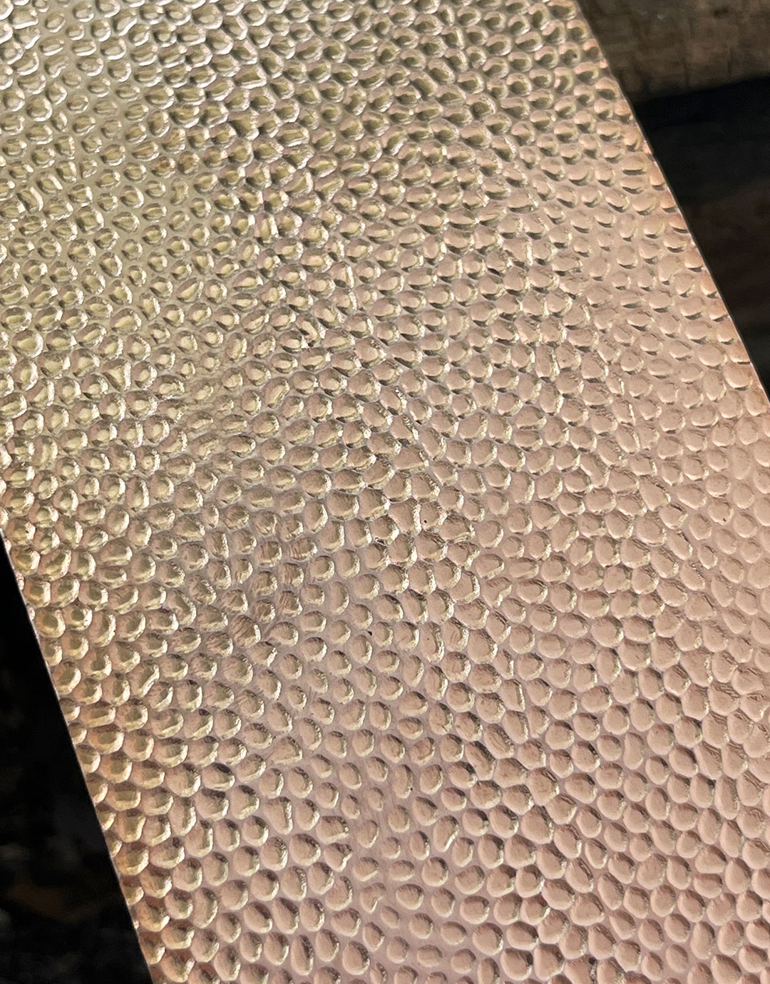 CSP202 "Hammered 2" Patterned Copper Sheet 2-1/2" Wide