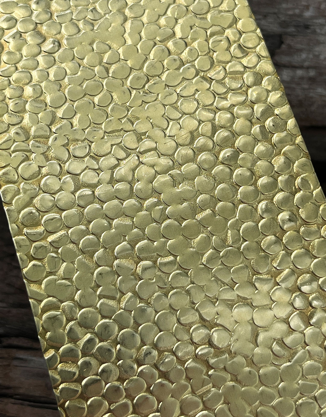 BSP208 "Large Rain Drop" Patterned Brass Sheet 2-1/2" Wide