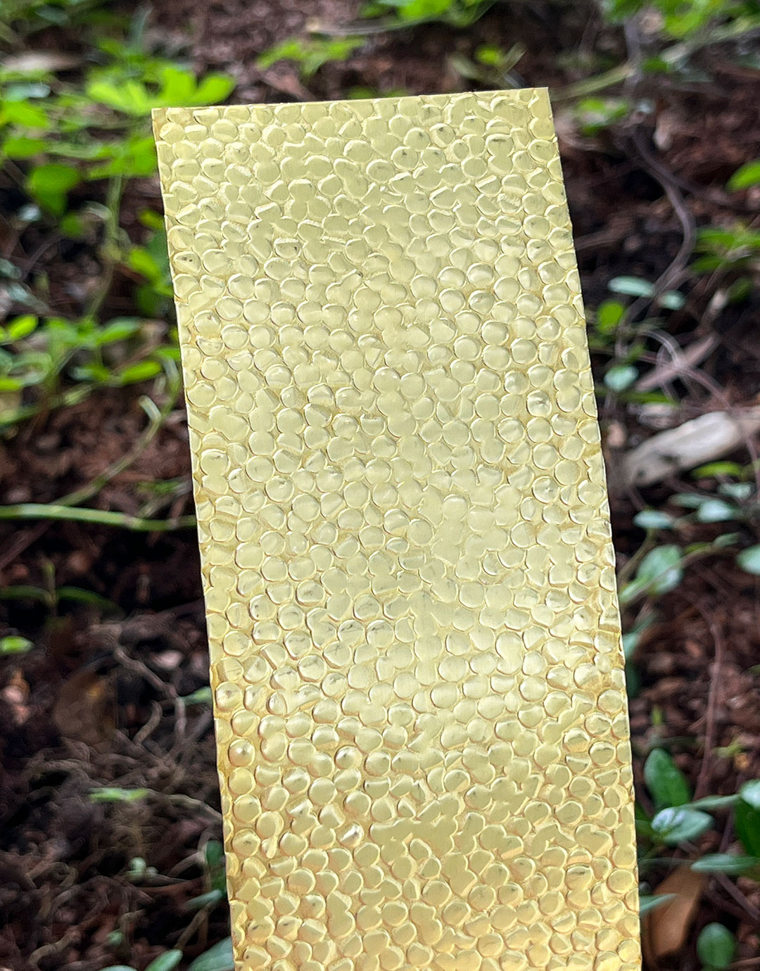 BSP208 "Large Rain Drop" Patterned Brass Sheet 2-1/2" Wide