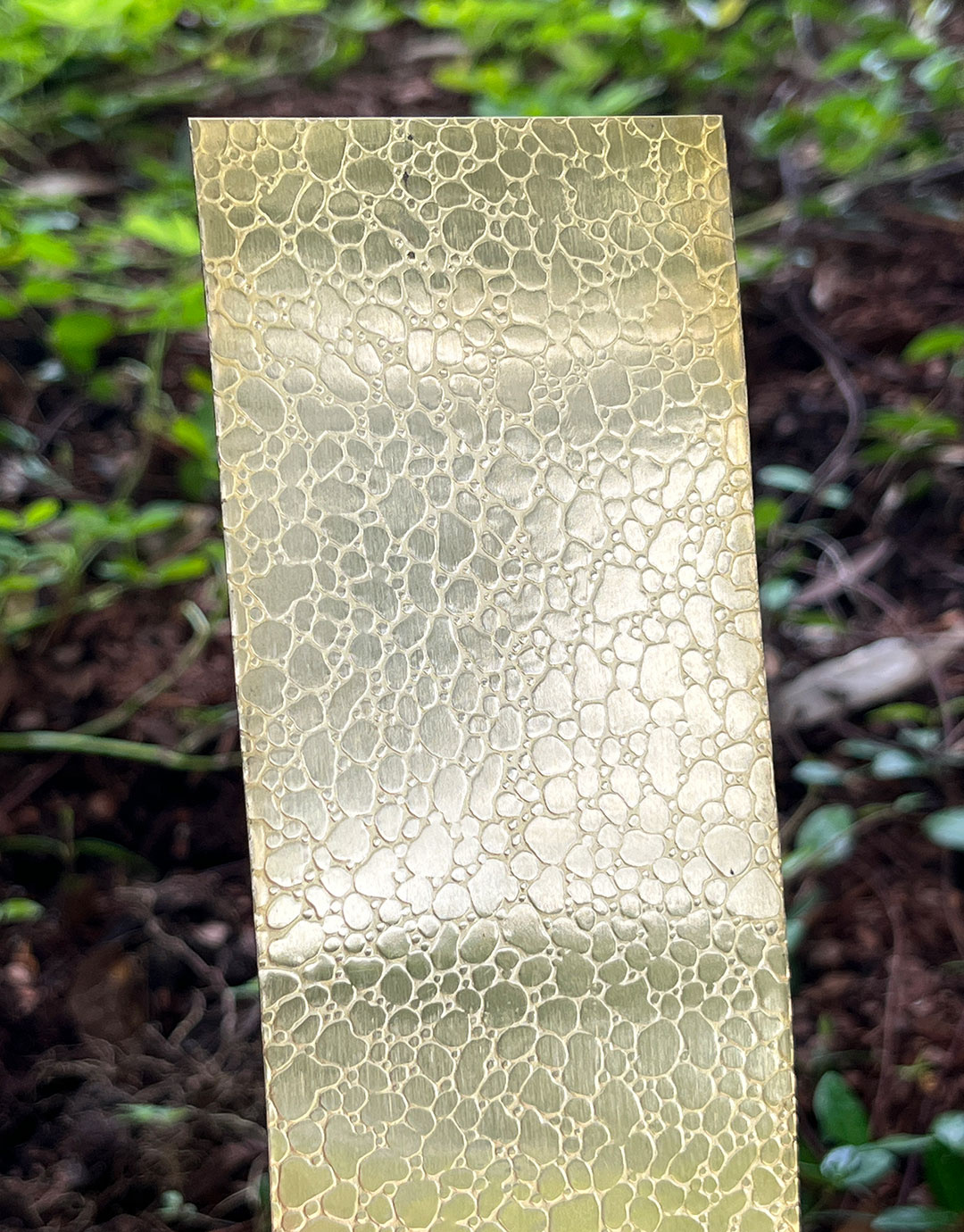 BSP209 "Small and Large Rain Drop" Patterned Brass Sheet 2-1/2" Wide