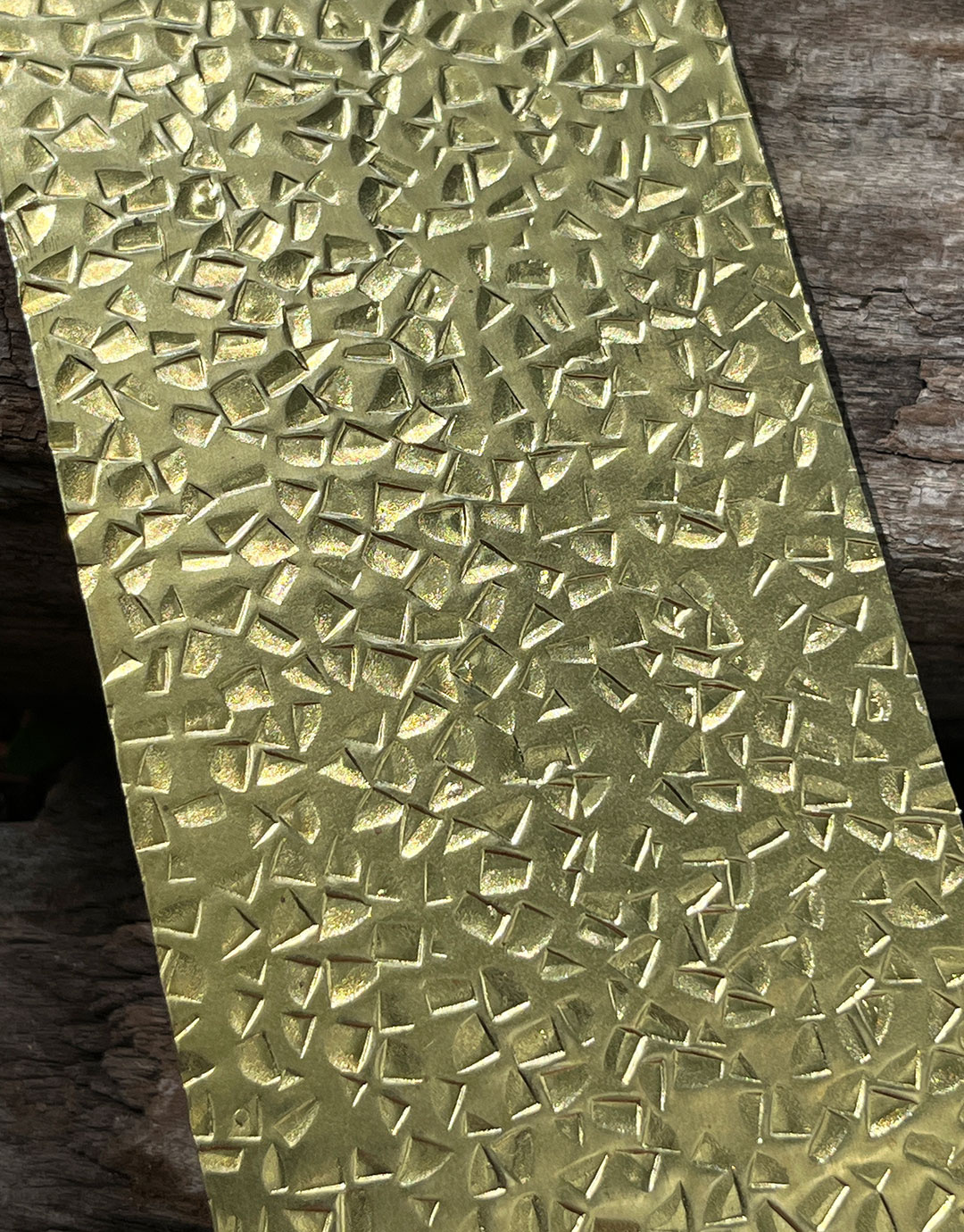 BSP211 "Triangle" Patterned Brass Sheet 2-1/2" Wide
