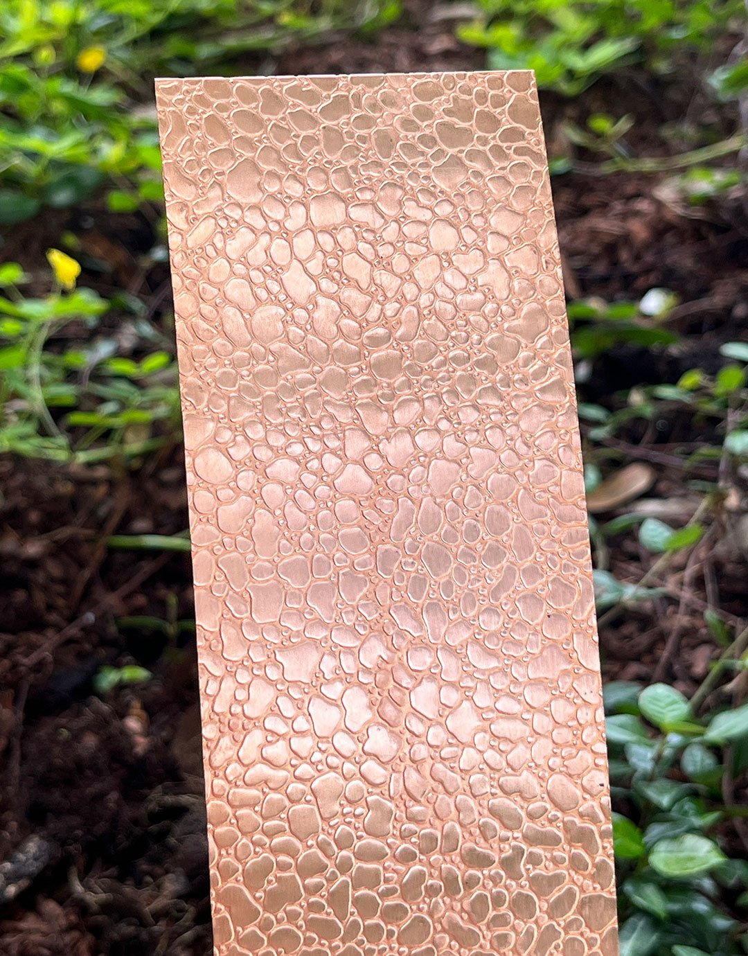 CSP209 "Small & Large Raindrop" Patterned Copper Sheet 2-1/2" Wide