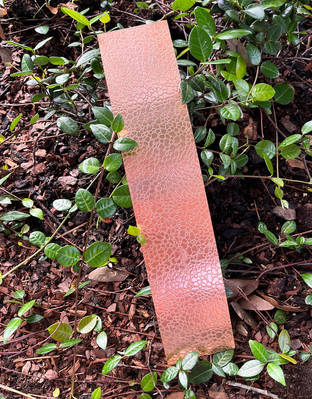 CSP209 "Small & Large Raindrop" Patterned Copper Sheet 2-1/2" Wide