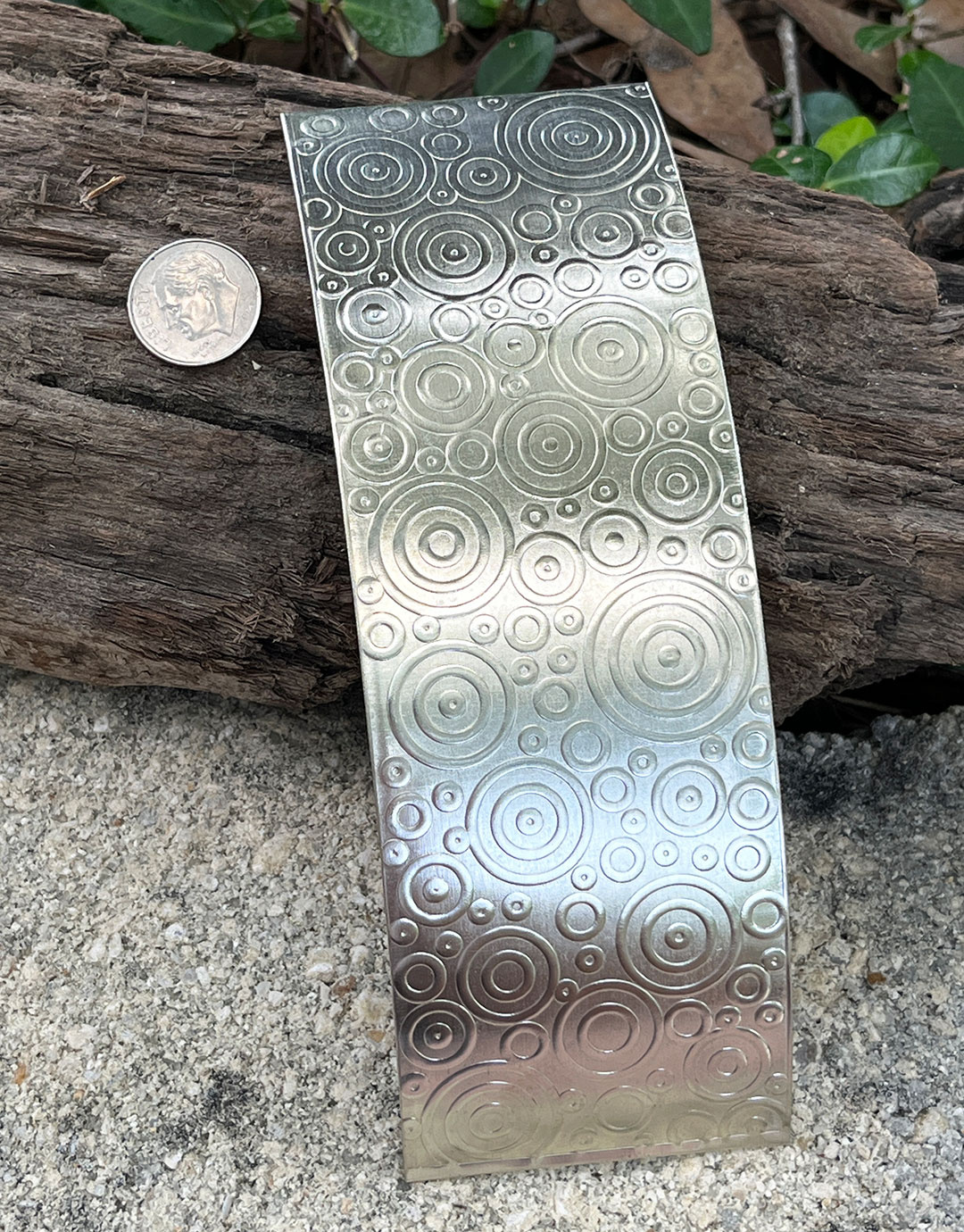 NSP48 = Patterned Nickel Silver Sheet ''Bubbles'' 2'' x 6'' (Choose Gauge)