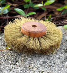 16.443 = Brass Crimped Wire Wood Hub Brush 3 Rows 3'' dia.
