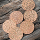 CSP646 = Pattern Copper Disc 1" x 24ga "Geometric Floral" (Pkg/6)