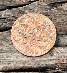 CSP646 = Pattern Copper Disc 1" x 24ga "Geometric Floral" (Pkg/6)