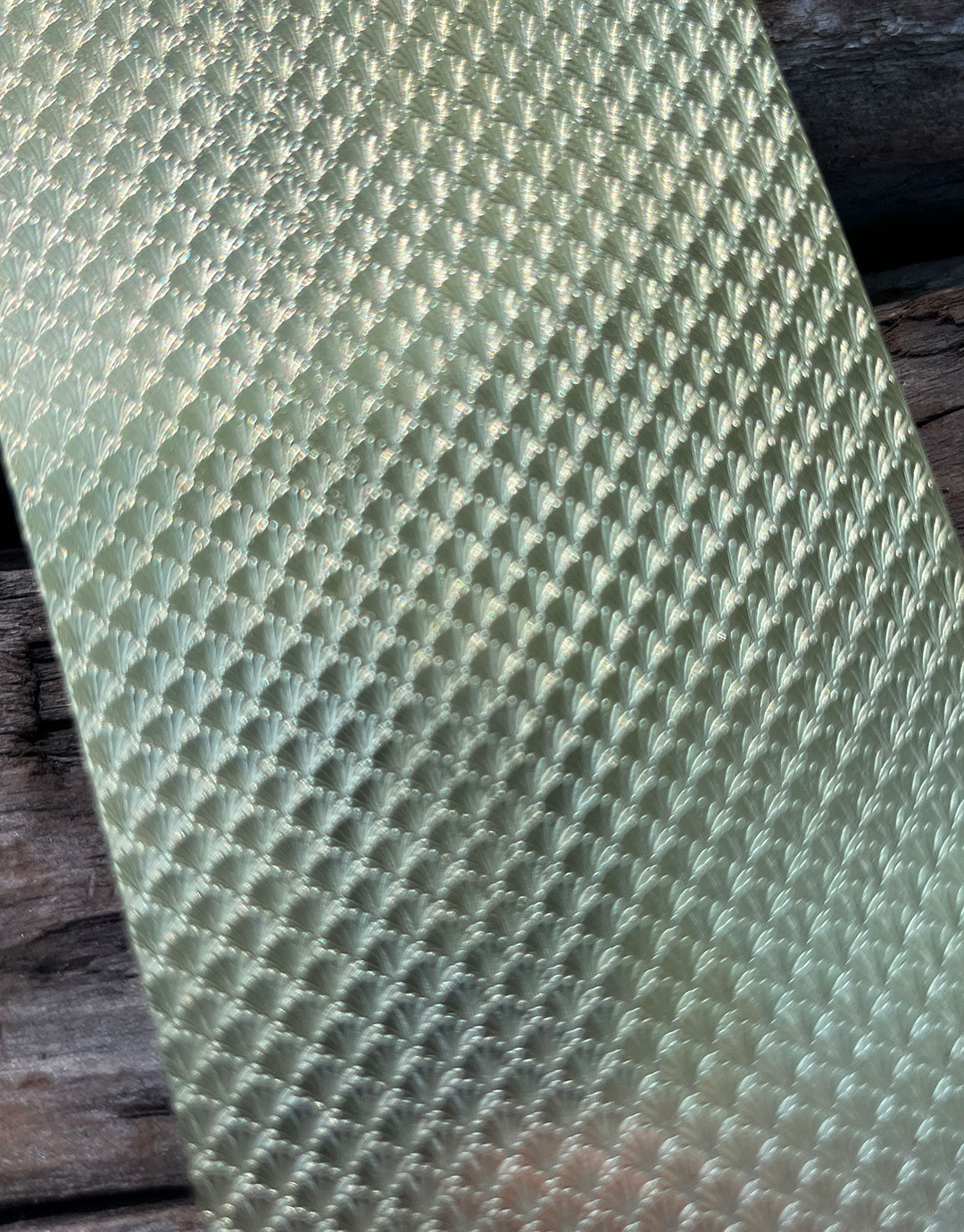 BSP217 "Shell" Patterned Brass Sheet 2-1/2" Wide