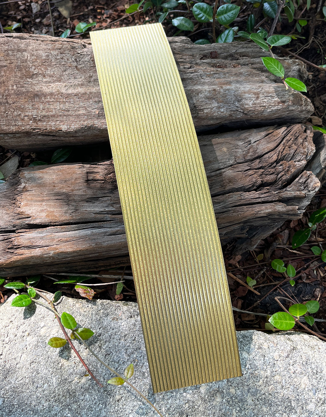 BSP220 "Striped 2" Patterned Brass Sheet 2-1/2" Wide