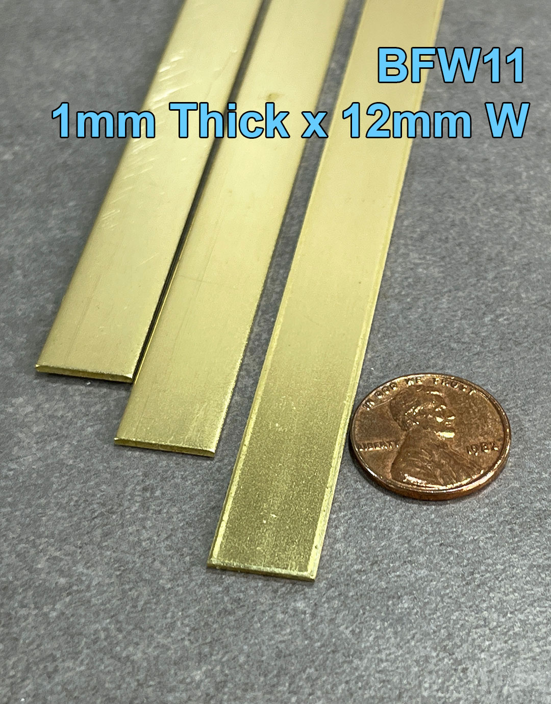 BFW = Flat Brass Strip 12" Long