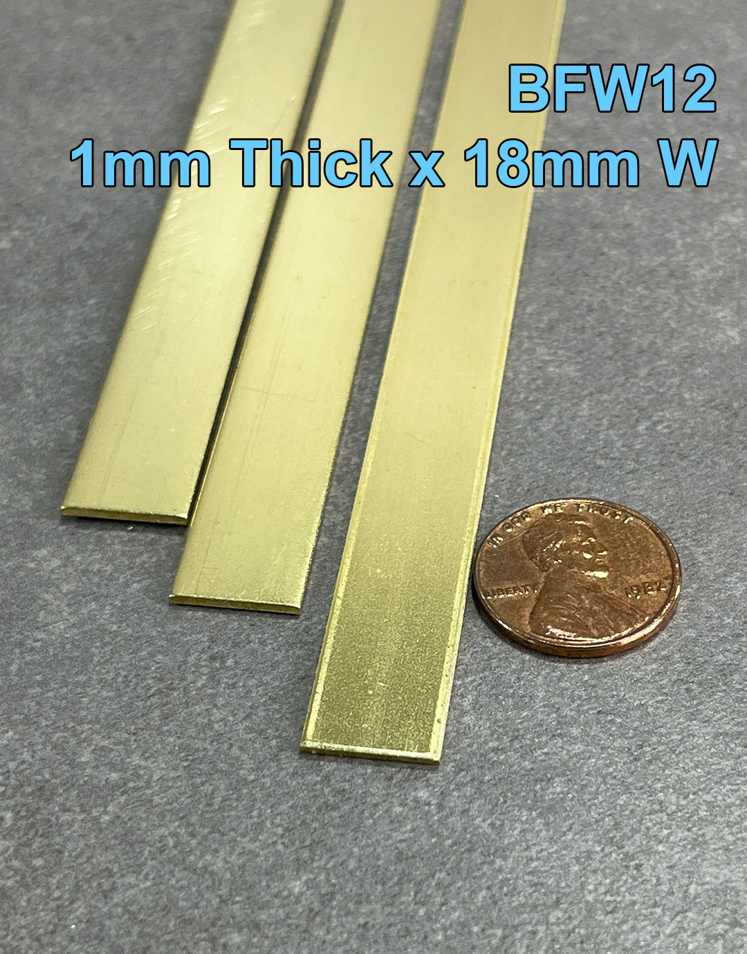 BFW = Flat Brass Strip 12" Long