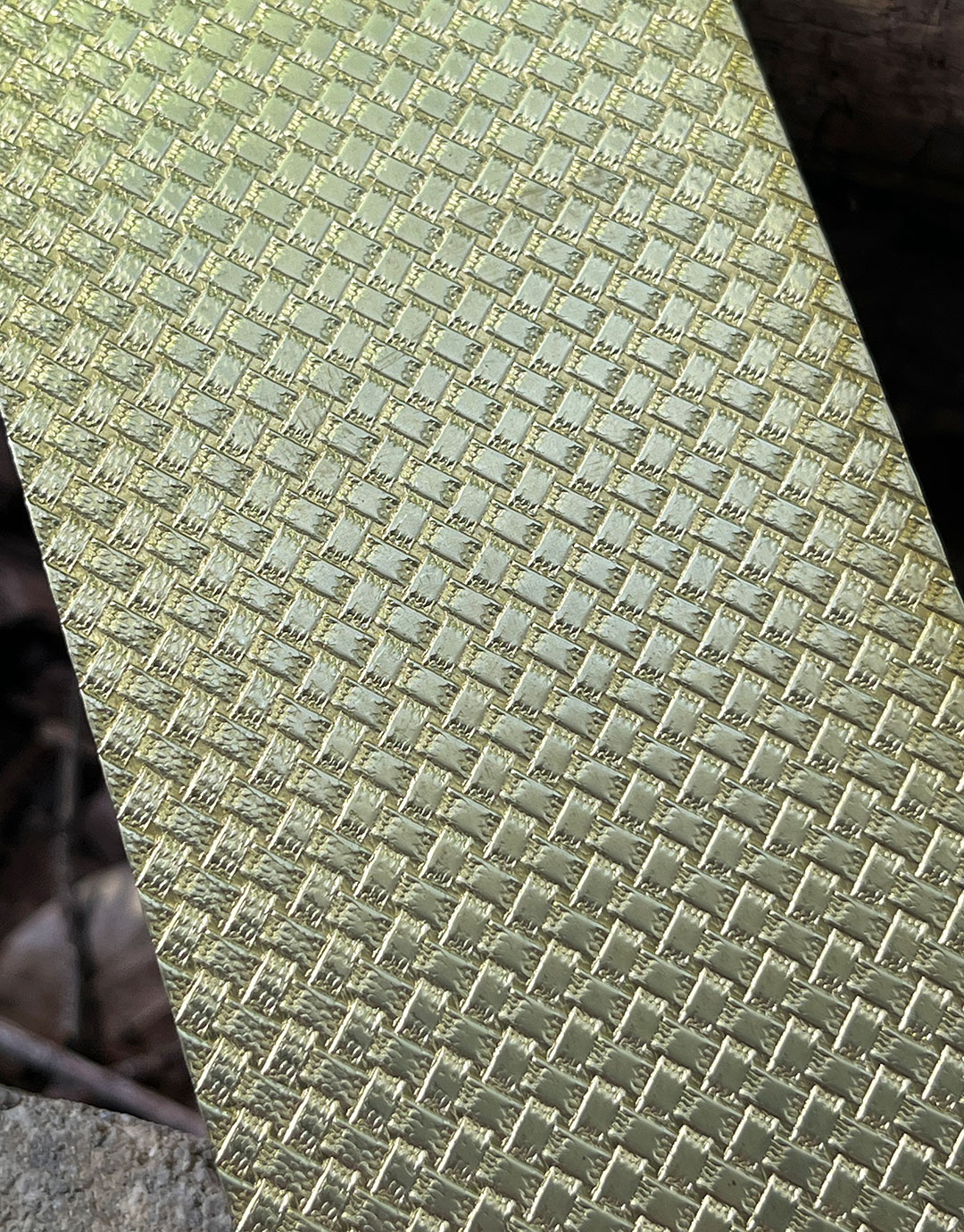 BSP231 "Woven" Patterned Brass Sheet 2-1/2" Wide