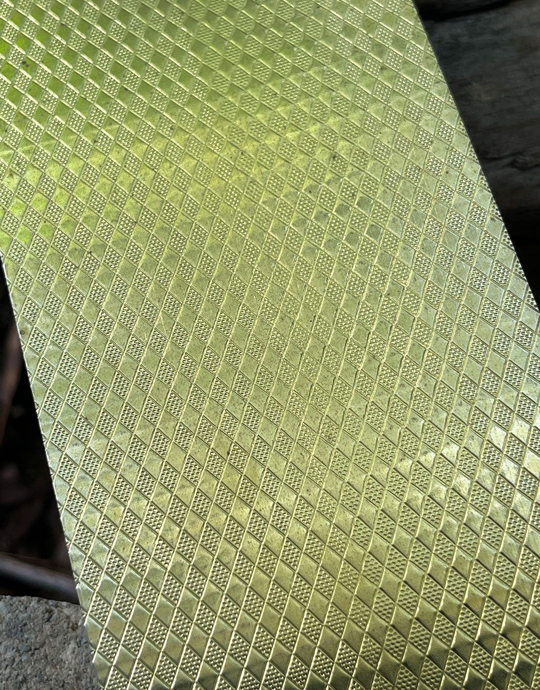 BSP229 "Diamond" Patterned Brass Sheet 2-1/2" Wide