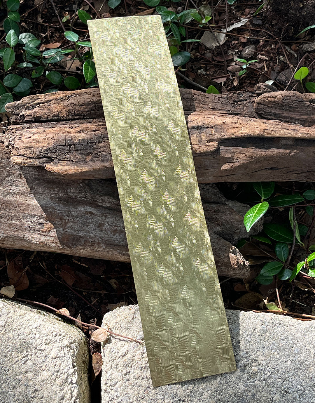 BSP239 " Fingerprint" Patterned Brass Sheet 2-1/2" Wide