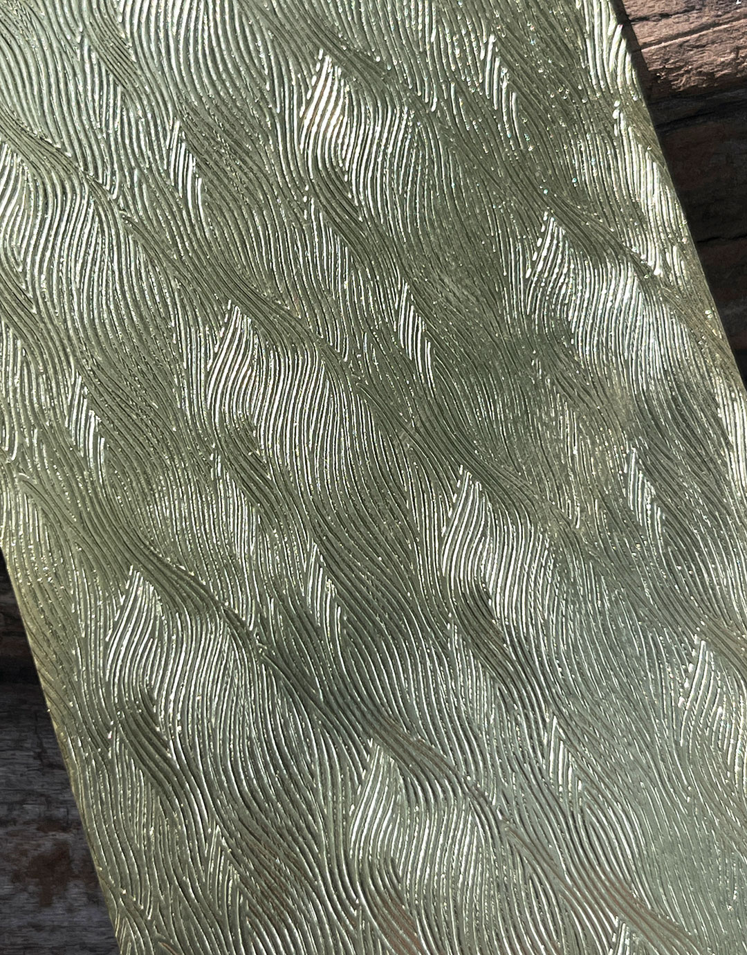 BSP239 " Fingerprint" Patterned Brass Sheet 2-1/2" Wide