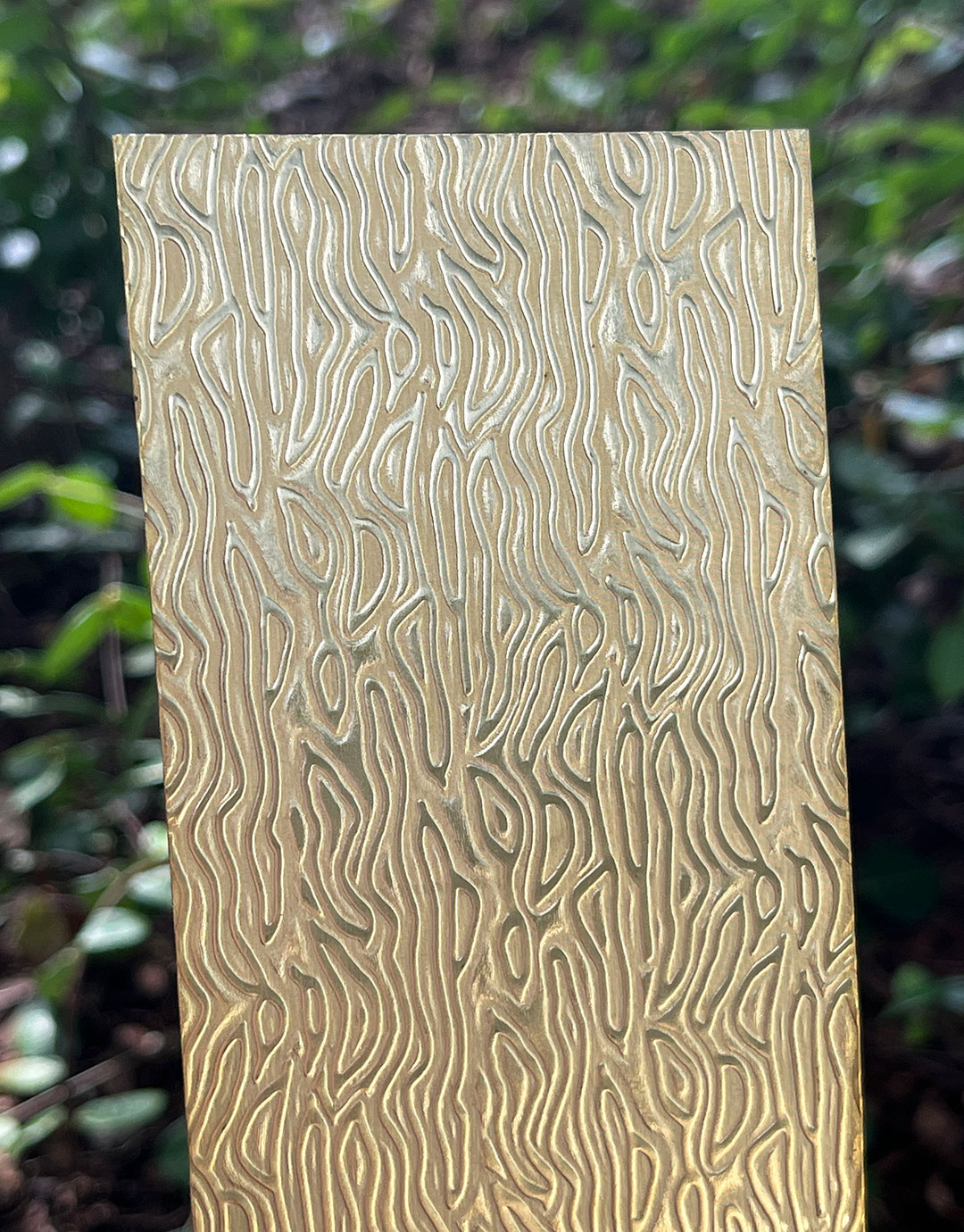 BSP240 "Mega Fingerprint" Patterned Brass Sheet 2-1/2" Wide