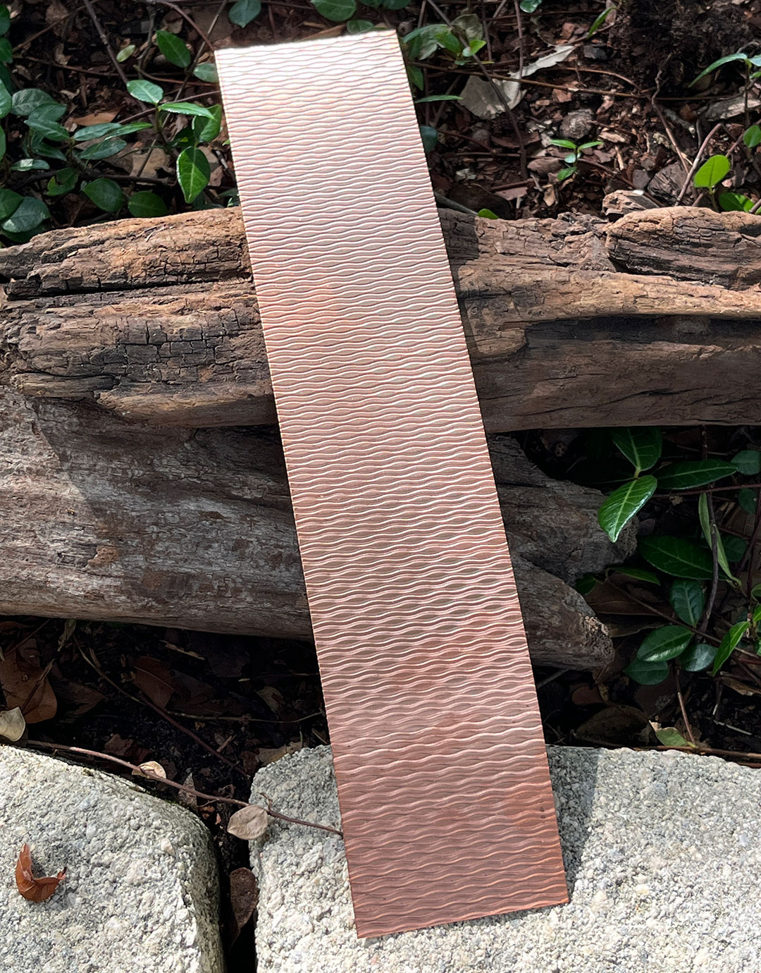 CSP237 "Wavy" Patterned Copper Sheet 2-1/2" Wide