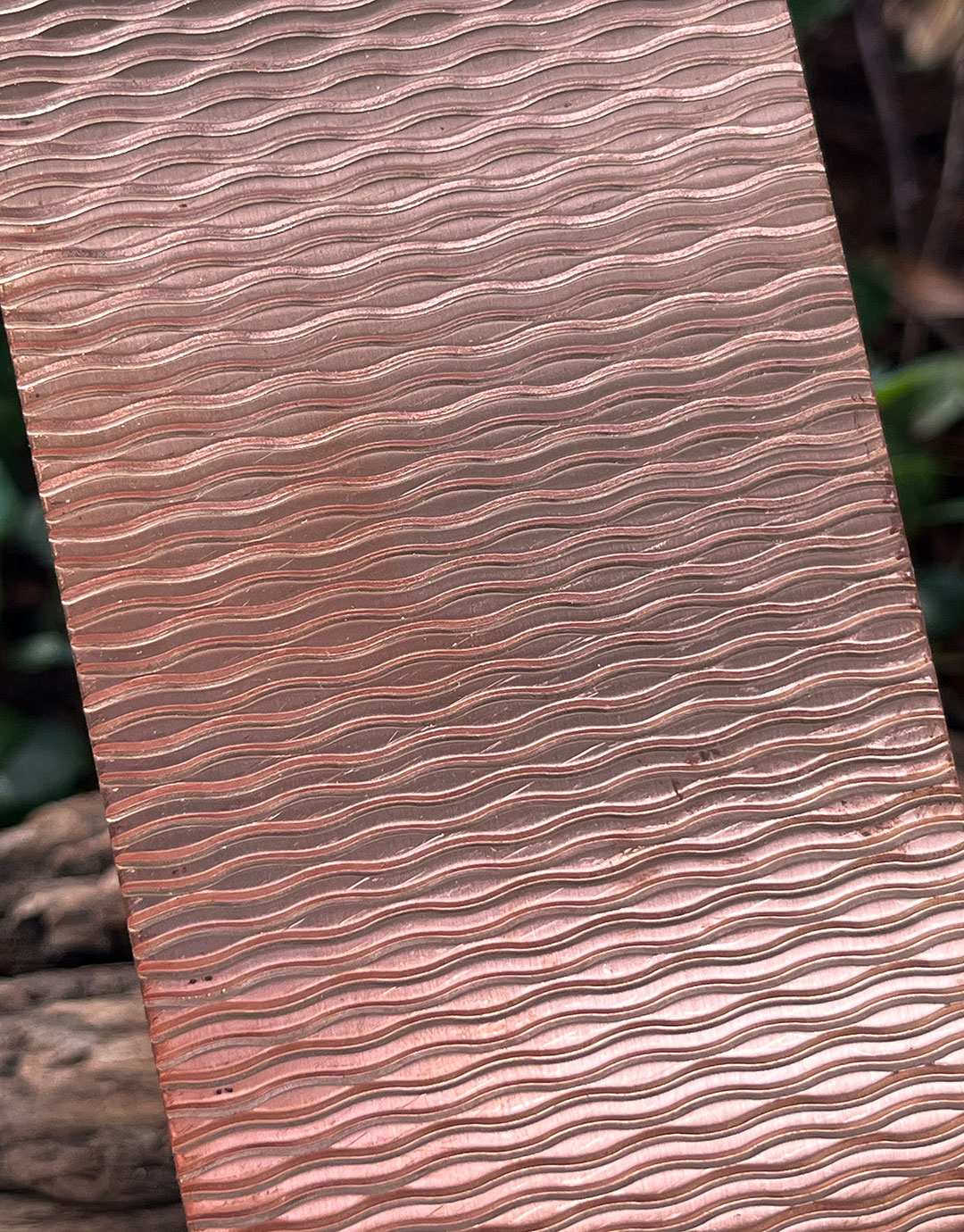 CSP237 "Wavy" Patterned Copper Sheet 2-1/2" Wide