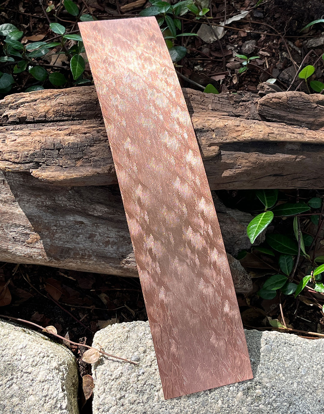 CSP239 "Fingerprint" Patterned Copper Sheet 2-1/2" Wide