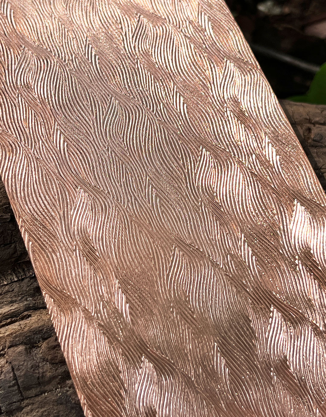 CSP239 "Fingerprint" Patterned Copper Sheet 2-1/2" Wide