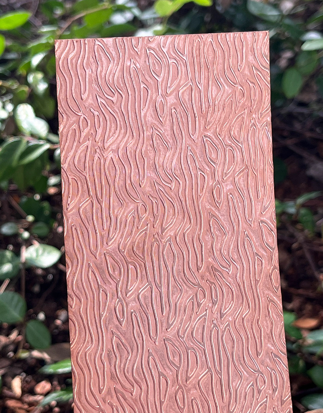 CSP240 "Mega Fingerprint" Patterned Copper Sheet 2-1/2" Wide