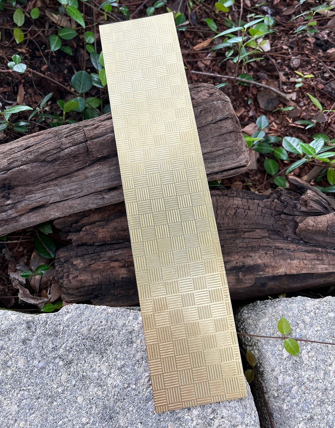 BSP225 "Striped Squares" Patterned Brass Sheet 2-1/2" Wide