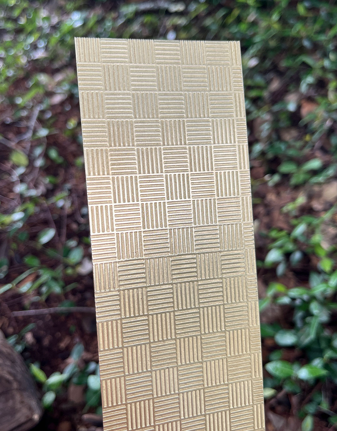 BSP225 "Striped Squares" Patterned Brass Sheet 2-1/2" Wide