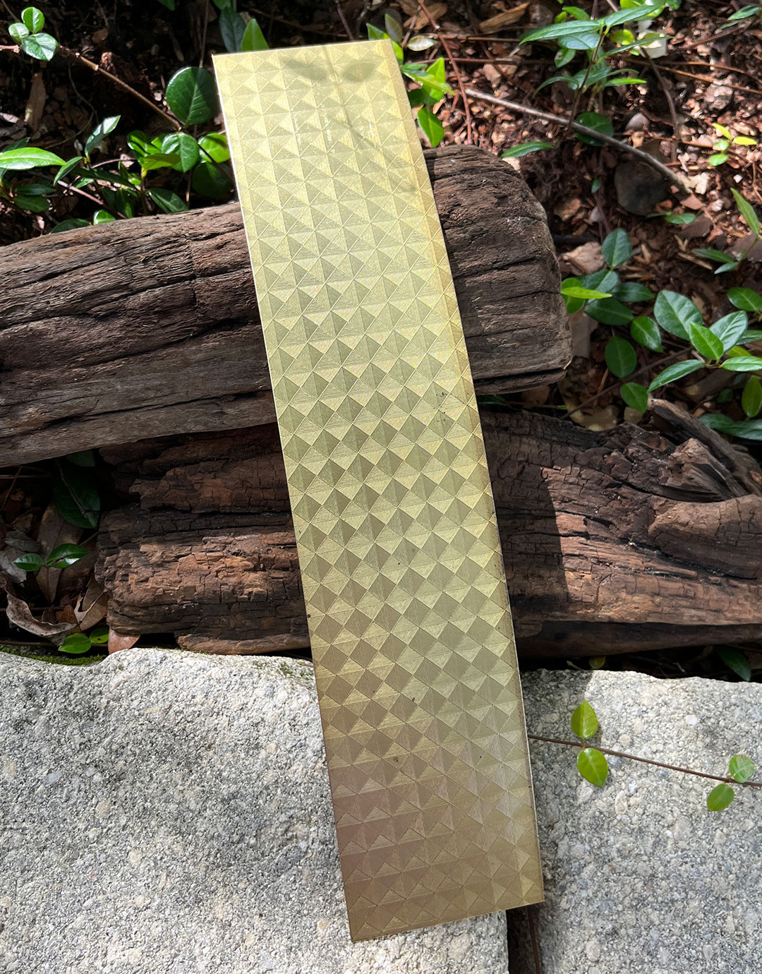 BSP226 "Striped Triangles" Patterned Brass Sheet 2-1/2" Wide
